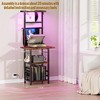 HDZNVF Record Player Stand With Extended Desktop,Large Record Player Table With Vinyl Storage,Turntable Stand，Brown - 2 of 4