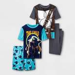 Boys' Star Wars Mandalorian 4pc Snug Fit Pajama Set - Blue
