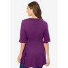 Woman Within Plus Size Elbow Sleeve V-Neck Fit And Flare Tunic - 3 of 4