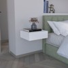 TIRAMISUBEST Light Gray Floating Nightstand with Drawer, Pine Wood Modern Shelf for Coastal Bedrooms - 3 of 4