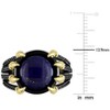 EVERLY JEWELRY | Black Rhodium Plated Yellow Plated Sterling Silver 6ct TGW Lapis Gothic Men's Ring - image 3 of 4