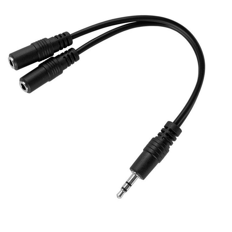 Monoprice Audio/Stereo Splitter Cable - 0.5 Feet - Black | 3.5mm Stereo Plug/Two 3.5mm Stereo Jack, 1 of 4