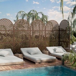 PexFix 72 in. x 35 in. Outdoor Privacy Rectangle Screen Galvanized Steel Panel Divider in Brown - 1 of 4