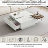 NicBex 360° Swivel&Movable Top Coffee Table with 4 Drawers,Exquisite Accent Center Table High Gloss Cocktail Table for Living Room,100lbs Max - 3 of 4