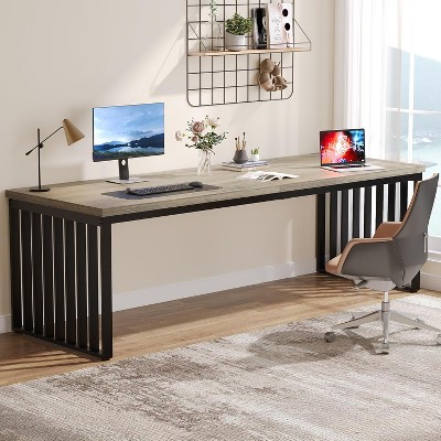 Grungis 78.74 Inches Double Office Desk,Computer Desk with Heavy Duty Metal Frame for Home Office,Company