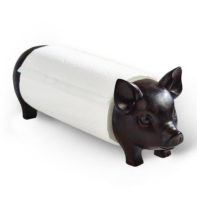Lakeside Farmhouse Pig Paper Towel Holder - Decorative Standing Utensil for Kitchens