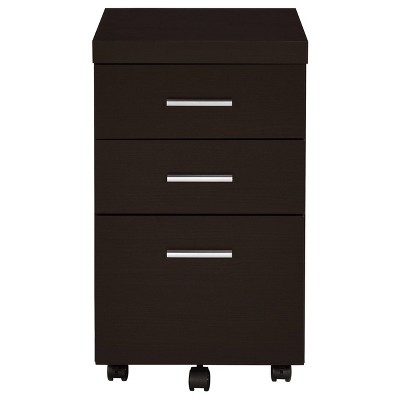 Black 3-Drawer Lockable Mobile Storage Cabinet