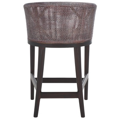 Brando Extra Tall Brown and White Faux Leather Counter Stool