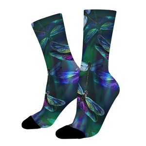 Dragonfly Dream Women Printed Crew Socks Funny Funky Socks Soft Polyester Novelty Gifts for Artists Men - 1 of 1