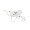 YUHAO Decorative Disressed Wheelbarrow Planter for Indoor Outdoor Home Garden Decor - 11.5"x 4"x 7",Metal,White - 3 of 4