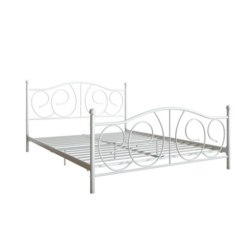 Queen Vanessa Metal Bed White Room, Target White Metal Bed Frame