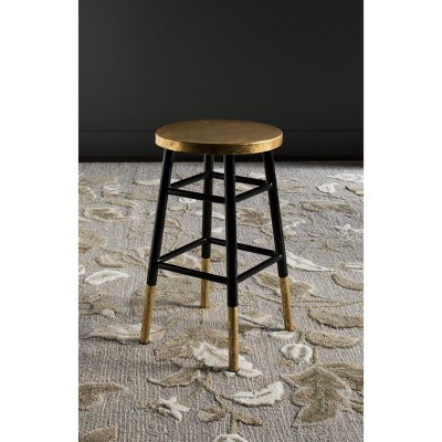 Black and Gold Metal Backless Counter Stool