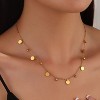 Gold-Tone Disc & Cubic Zirconia Dangle Necklace, Boho-Chic Jewelry for Women, Daily & Party Occasions - 2 of 4