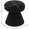 Meridian Furniture,Drum Faux Shearling Teddy Fabric Ottoman/Stool - 4 of 4