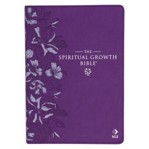 The Spiritual Growth Bible, Study Bible, NLT - New Living Translation Holy Bible, Faux Leather, Purple Debossed Floral - (Leather Bound) - 1 of 1