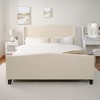 King Size Bed Frame with 49.21"High Back Upholstered Headboard and 27.17" High Footboard - 4 of 4