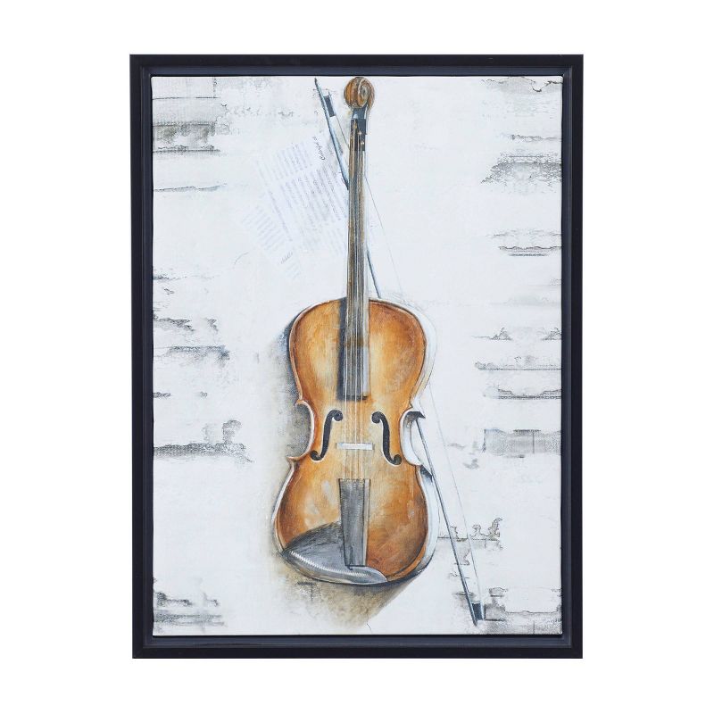 Traditional Polystone Violin Framed Wall Art Dark Brown - Olivia &#38; May, 1 of 7