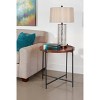 Treasure Trove Accents Huntley Contemporary Round Tray Top Side Table Brown/Black : Industrial Style, Iron Frame, Acacia Top - 3 of 3