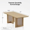 67 inch Rectangle Brown Rattan Dining Table for 4-6 People Suitable for Dining Room and Living Room - 4 of 4