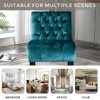 Modern Velvet Armless Accent Living Room Chair / Leisure Chair,Upholstered Fabric Button Comfortable Chair with Wooden Legs for Bedroom - 3 of 4