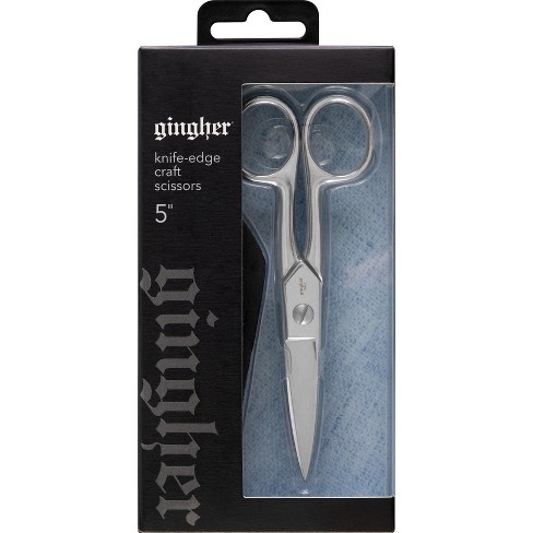 Gingher Knife Edge Craft Scissors 5-W/Leather Sheath