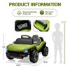 Children's stroller, Volkswagen Beetle authorized model, four-wheeled, with remote control, battery display, USB interface, horn and music function. - 4 of 4