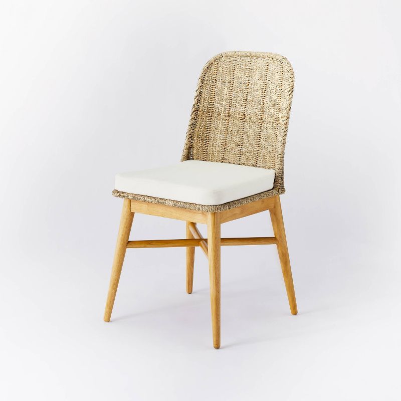 Juniper Woven Dining Chair with Cushion Natural - Threshold&#8482; designed with Studio McGee, 1 of 17