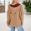 Anna-Kaci Women's Textured Two Tone Lined Hooded Jacket with Front Pockets - 3 of 4