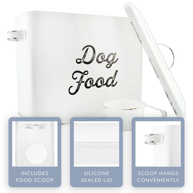 AuldHome Design Farmhouse Dog Food Canister; Retro Style Storage Bin for Pet Food, 4 of 9