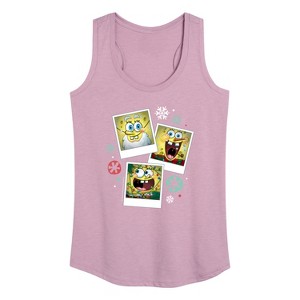 Women's - SpongeBob SquarePants - Christmas Photo Collage Graphic Racerback Tank - 1 of 4