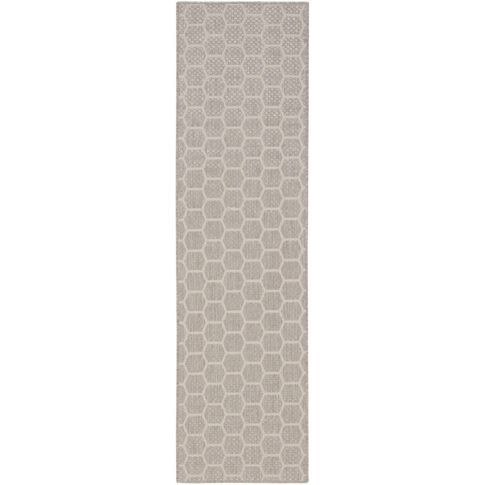 Photos - Doormat Nourison 2'2"x8' Reversible Basics Woven Indoor/Outdoor Runner Rug Gray 