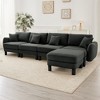Boucle Fabric Convertible L-Shaped Sectional Sofas with Shell-Shaped Armrests, Removable Ottoman, and Wrapped Cylindrical Legs - 2 of 4