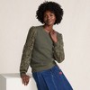 Lands' End Women's Serious Sweats Lace Sleeve Sweatshirt - 4 of 4