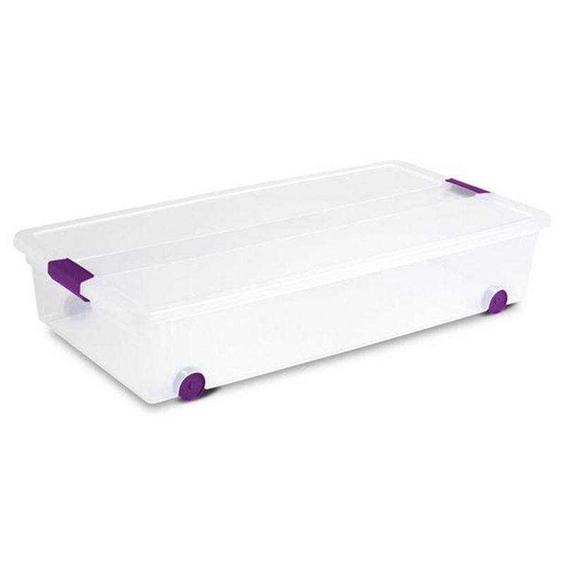 Sterilite 17611704 60 Quart ClearView Latch Lid Wheeled Underbed Box, 3 of 8