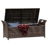 Wing Wicker Patio Storage Bench - Multi Brown - Christopher Knight Home