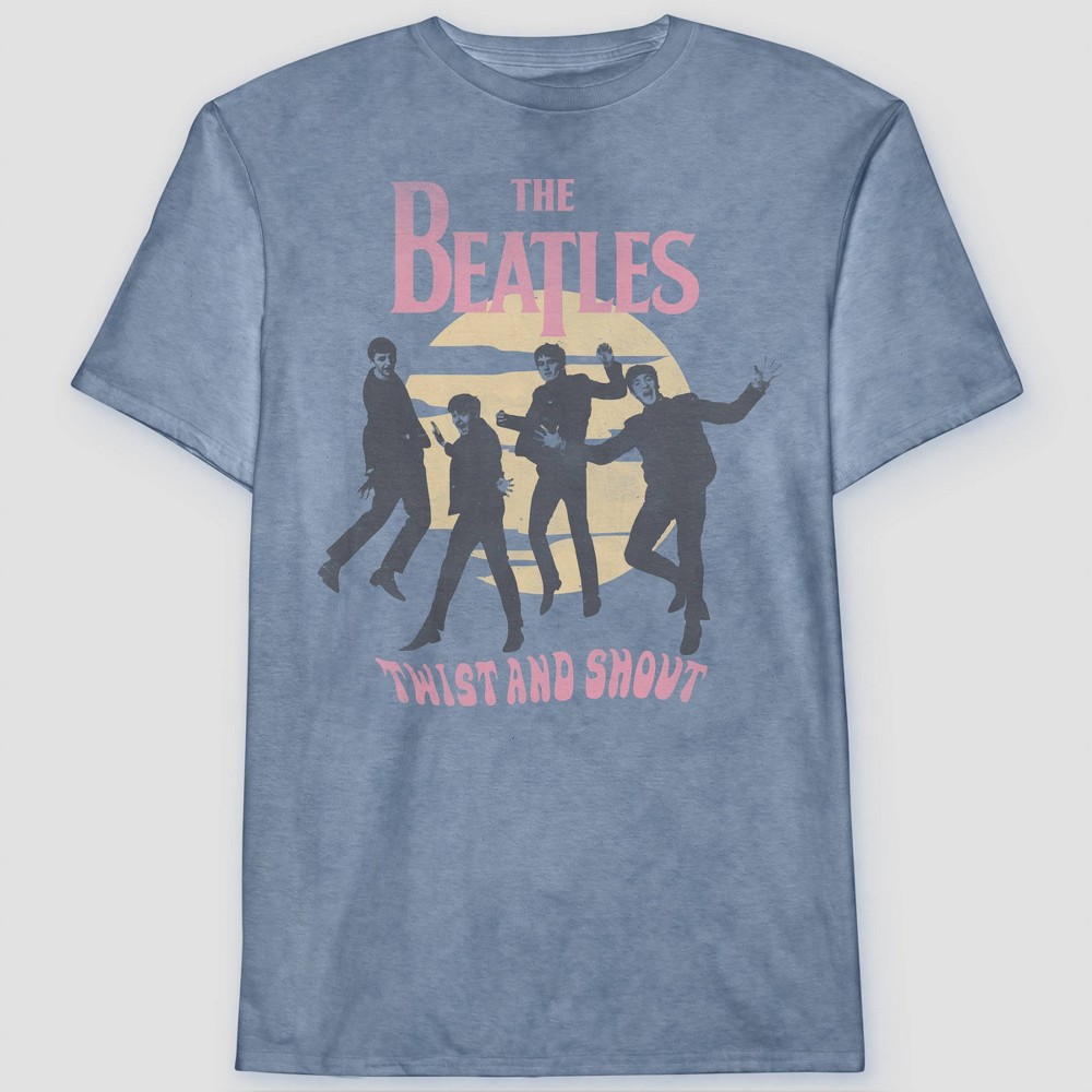 Size XL Men's The Beatles Short Sleeve Graphic T-Shirt - Blue XL