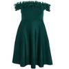 QUIZ Women's Plus Size Scuba Bardot Ruffle Skater Midi Dress - 4 of 4