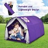 Costzon Kids Dream Bed Tent, Portable Twin Playhouse with Double Net Curtain, Inner Pocket & Carrying Bag, Indoor Privacy Tent (Purple) - 3 of 4