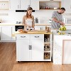 43" Rolling Kitchen Island Cart with Drop Leaf, Storage Cabinet - 2 of 4