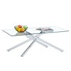 Dolonm  Rectangular Clear Tempered Glass Coffee Table,Stylish Design with Silver Chrome Plated Metal Legs - 4 of 4