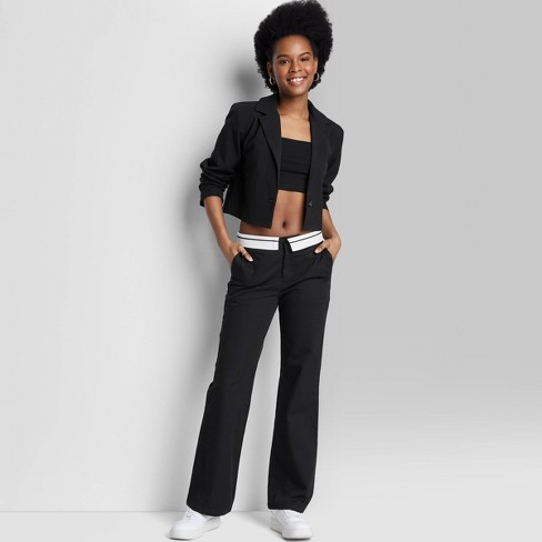 Women's Mid-rise Foldover Straight Chino Pants - Wild Fable™ : Target