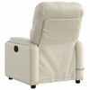 vidaXL Massage Recliner Chair for Elderly - Cream Faux Leather Vibrating Lounger with Manual Recline, Cup Holders - 4 of 4