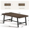 COZONY 71" Brown Rectangular Dining Table for 6–10 People – Modern Farmhouse Kitchen & Dining Room Table with Adjustable Feet - 2 of 4