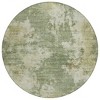 HomeRoots 8' Sage And Beige Round Abstract Washable Indoor Outdoor Area Rug - 3 of 4