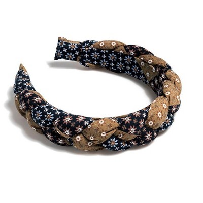 Shiraleah Braided Print Headband, Tan - FINAL SALE ONLY
