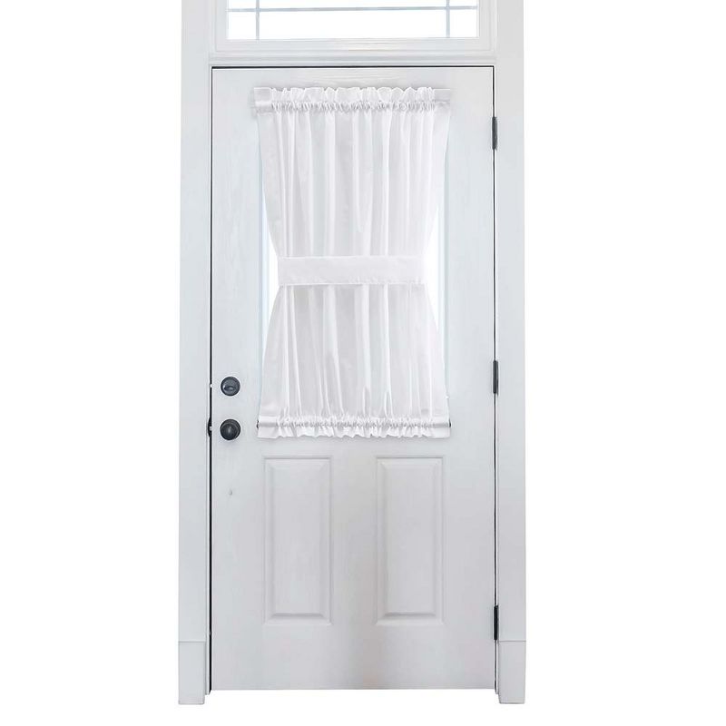 Ellis Stacey 1.5" Rod Pocket High Quality Fabric Solid Color Door Panel White, 1 of 4