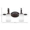 Toltec Lighting Elegante 2 - Light Vanity in  Dark Granite with 4" White Muslin Shade - 2 of 2