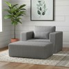 Kumasinova All-Foam Corduroy Upholstered Single Sofa,Modular Deep-Seat Floor Couch with Ottoman,62.6" Modern Boneless Couch for Living Room - 2 of 4