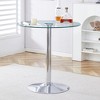 Sapphtopaz Round Dining Table Tempered Glass Kitchen Table Dining Room Table with Metal Pedestal Base for Dining Room, Small Spaces - 4 of 4