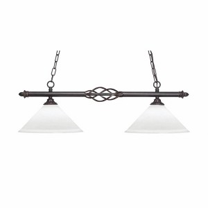 Toltec Lighting Elegante 2 - Light Island Pendant Light in  Dark Granite with 12" Frosted Crystal Shade - 1 of 1